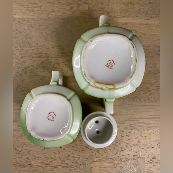 Noritake Vintage Small Lidded Hand-Painted Sugar Bowl & Creamer Beautiful - Picture 4 of 6